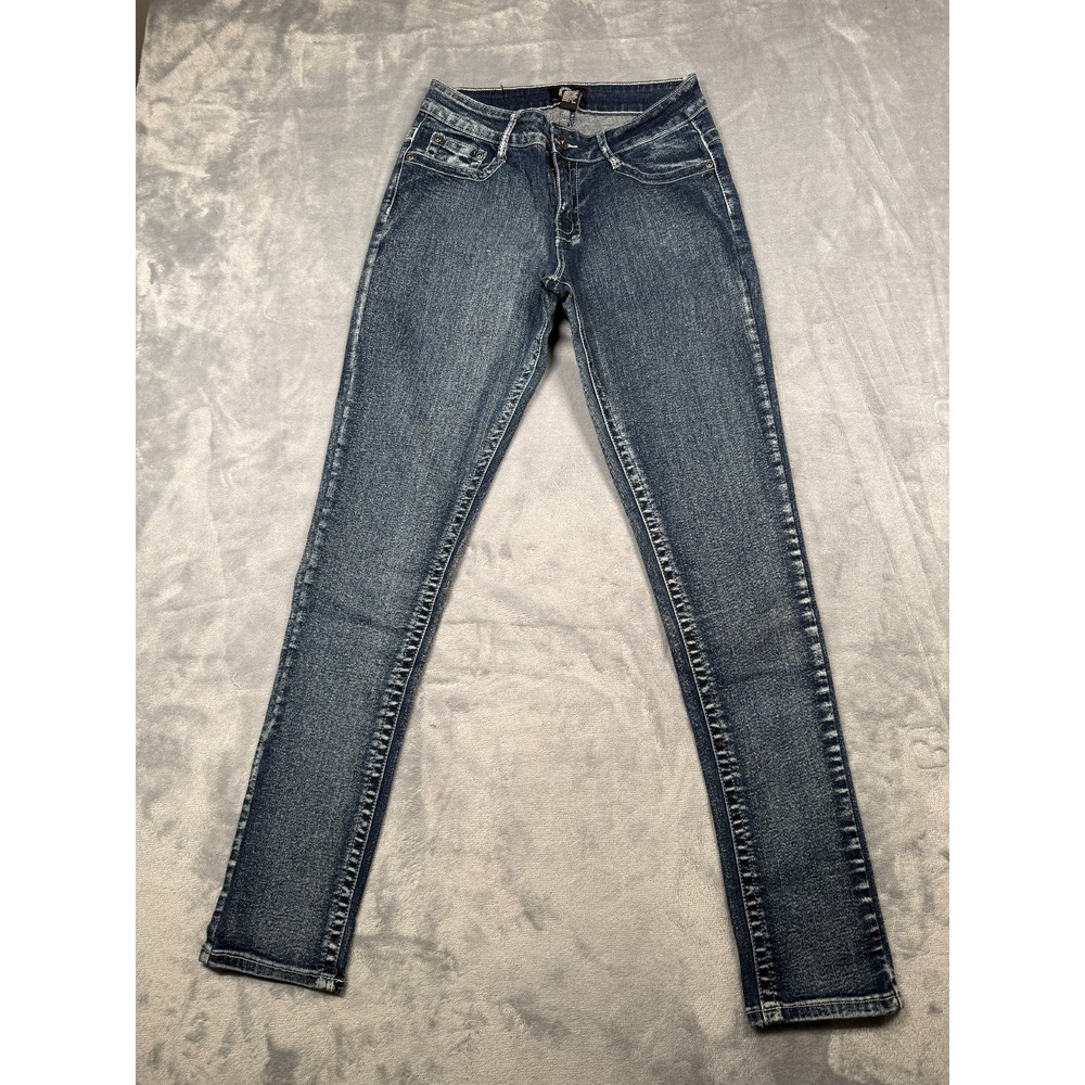 BOB Skinny Leg Jeans Womens 11 Blue Denim Stretch Dark Wash Everyday Wear Preppy